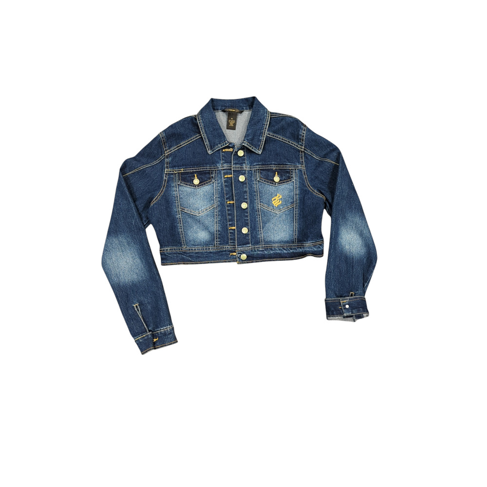 Girl's Jean Jacket Rocawear Y2K Cropped Jacket Sz XL Blue